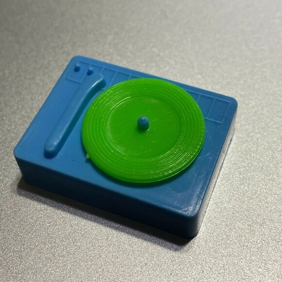 Barbie Accessory Kids Toy Miniature Sized Blue Green Record Player Pretend Play - Picture 5 of 5